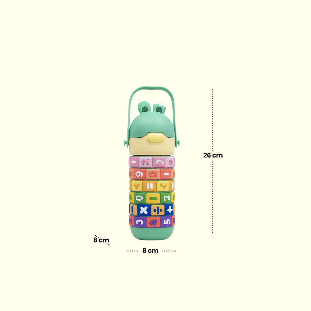 Math Puzzle Water Bottle(Green)  water bottle | Water bottle for kids | Cute water bottles for kids