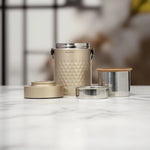 Load image into Gallery viewer, Gold Thermal Tiffin Carrier  Kitchen Ware | Thermos | Thermal Jar | Home Decor
