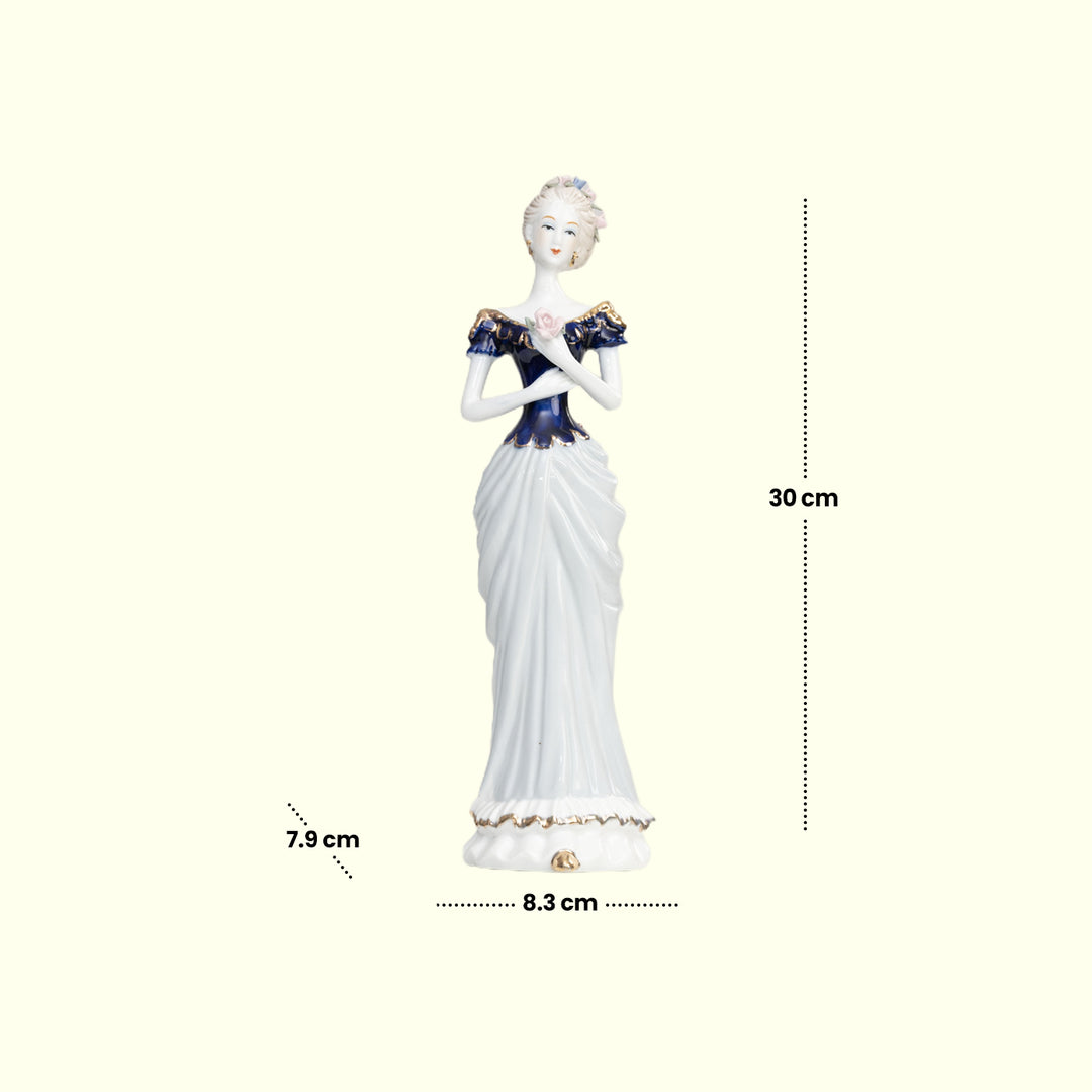 Elegant Lady Figurine Home Decor | Porcelain Decor | Ceramic Lady Decor