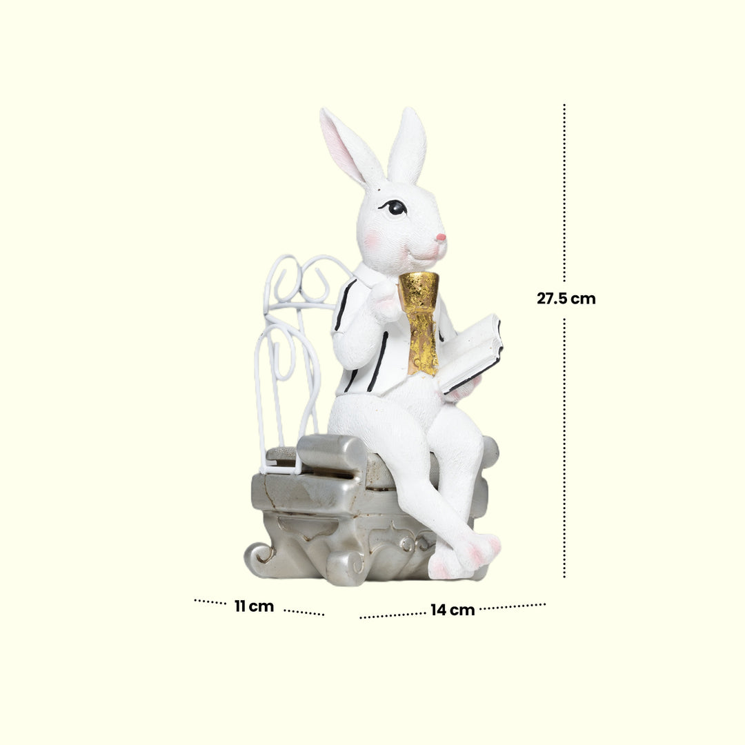 The Bookish Bunny Home Decor | Polyresin Decor | Bunny Decor