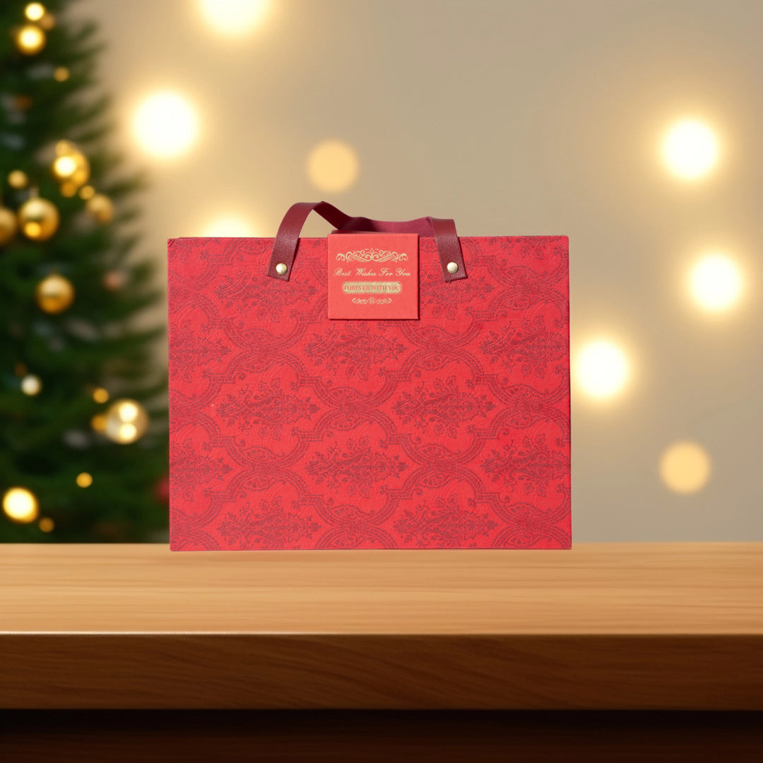 Rich Red Pattern Gift Box  Gift Bag|Floral Gift Bag|Gift Packaging|Birthday Gifts|Anniversary Gifts|Gift Ideas|Luxury Gift Bag