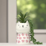 Load image into Gallery viewer, Cat Plant Vase (Flower) - Home Decor | Artificial Garden | Ceramic Vase | Cat Vase
