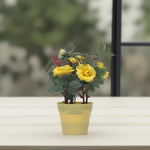 Load image into Gallery viewer, Mini Garden Set - Home Decor | Artificial Garden | Yellow Artificial Roses | Artificial Roses | Yellow Roses
