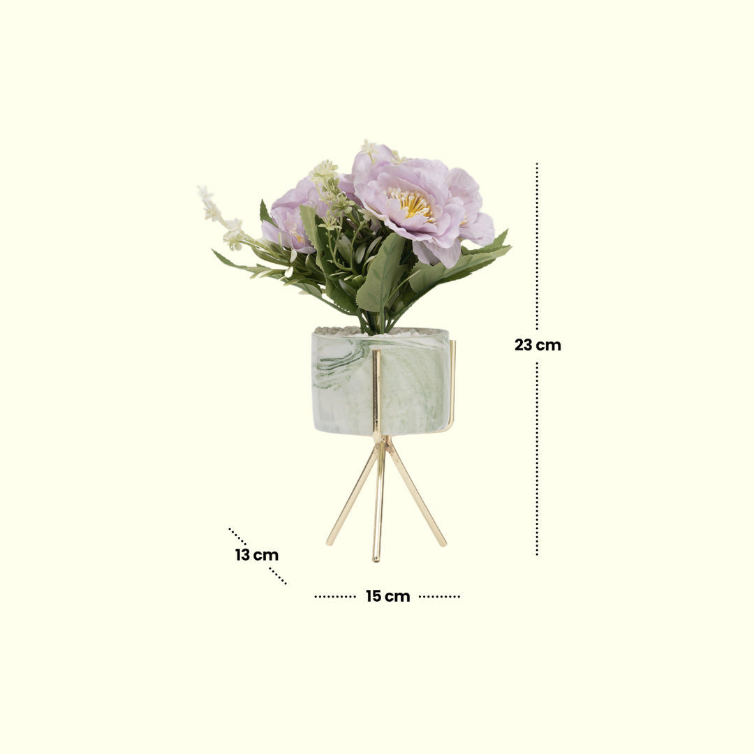 Marble-Style Ceramic - Vase Home Decor | Artificial Garden | Ceramic Planter | Marble Planter
