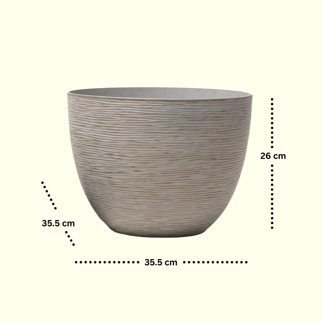 Textured White - Planter Side Table Decor | Standalone Decorative Piece | Garden Decor