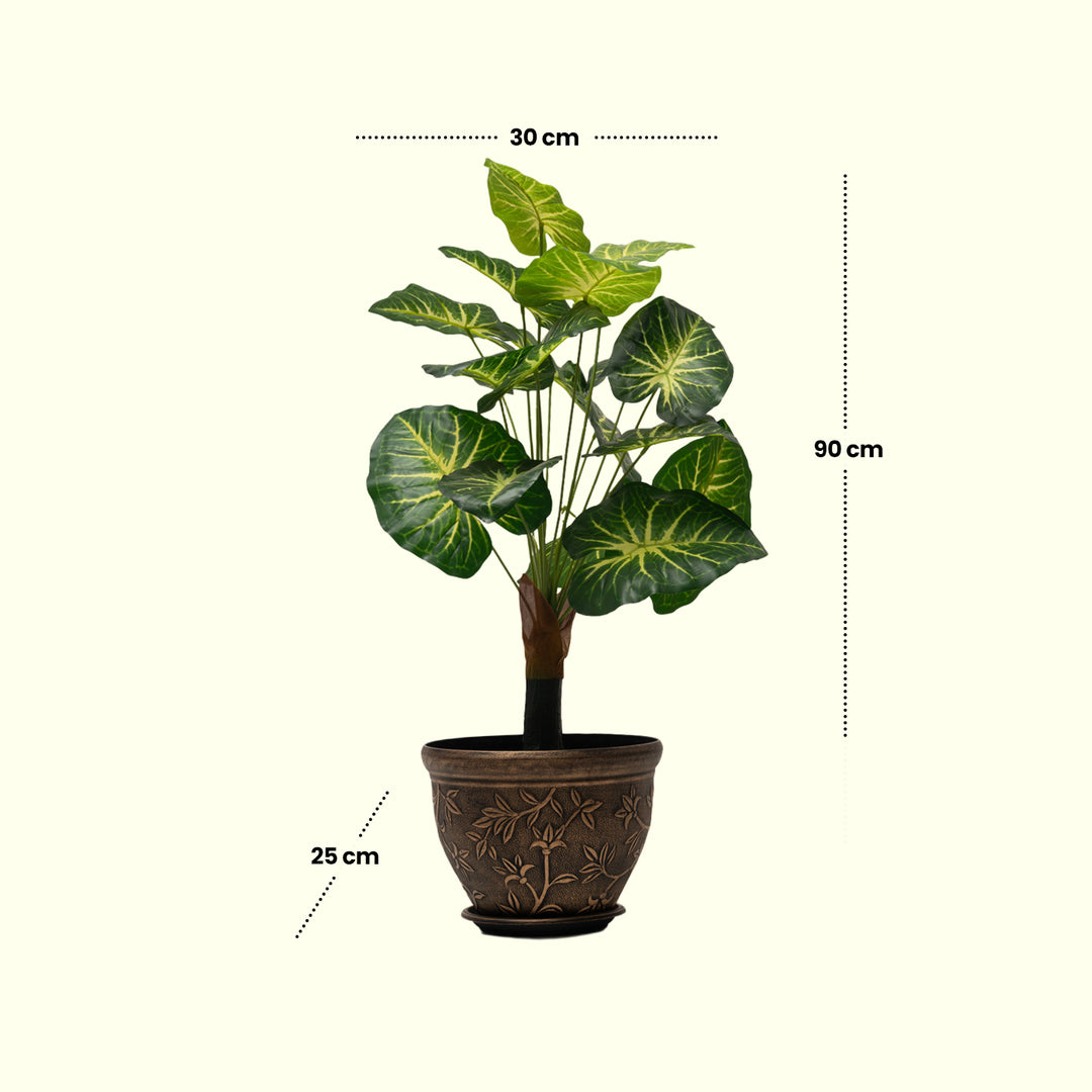 Variegated Beauty Artificial Plant -Artificial Plant|Indoor Plant|Decorative Plant|Artificial Greenery|Low-Maintenance Plants|Green DecoR|Nature-Inspired Decor |  Artificial Plants Room Decor | Tropical Fake Plant in Pot