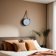 Modern Minimalist Wall Clock with Leather Strap - Wall Clock| Minimalist Clock | Hanging wall Clock | Decorative Clock | Home Decor | Wall Decor | Minimalist Decor