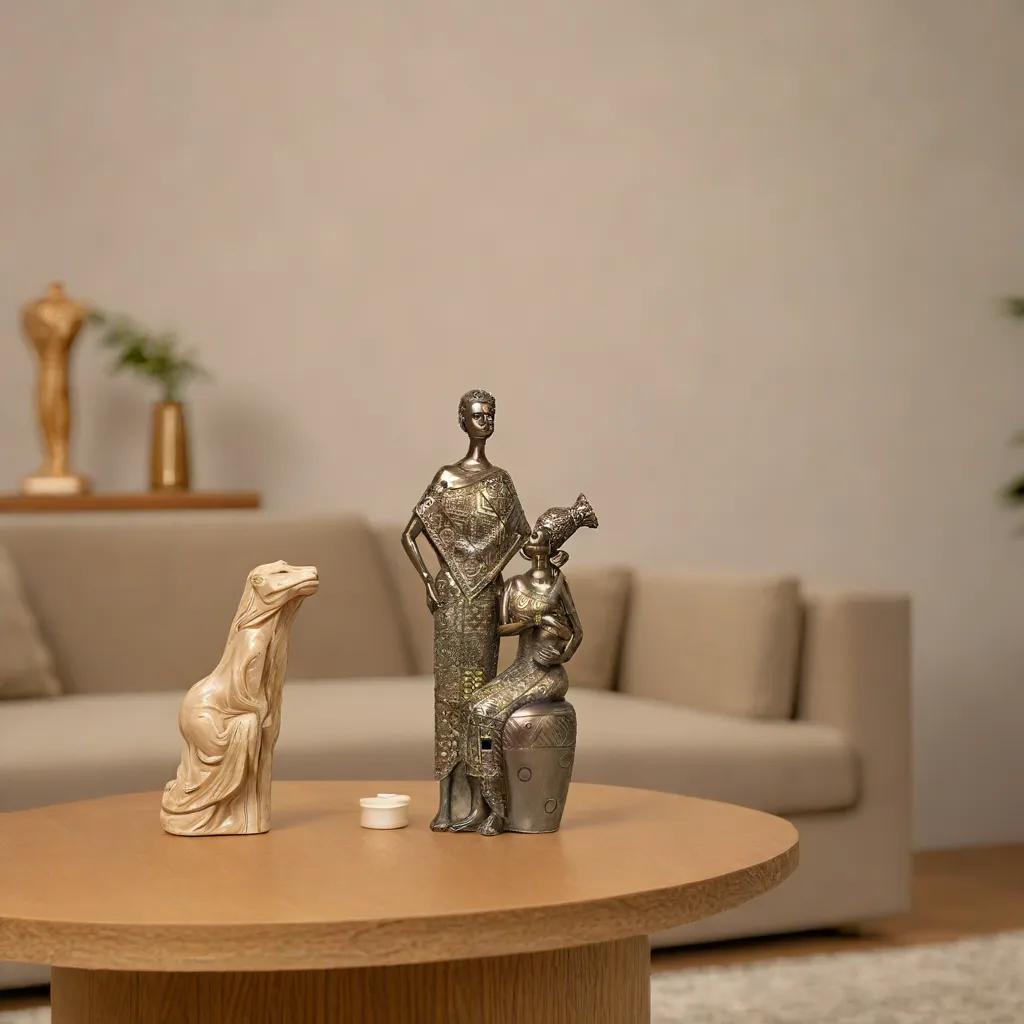 African Duo African Couple Statue | Living Room Decor | Home Decor