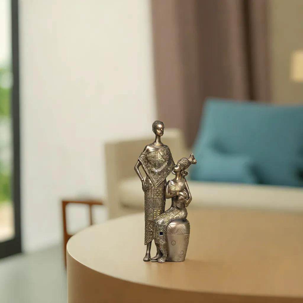 African Duo African Couple Statue | Living Room Decor | Home Decor