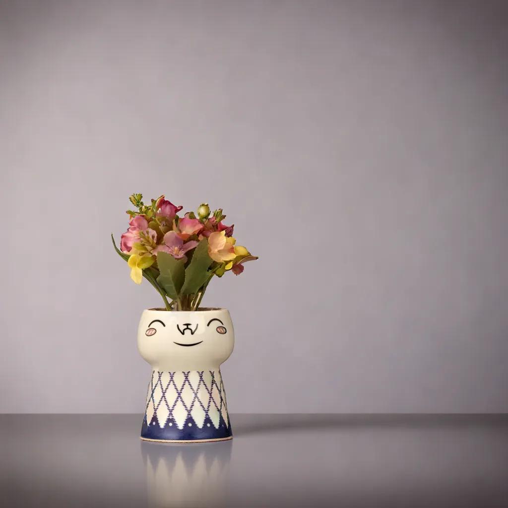 Smiling Bloom - Ceramic Planter| Home Decor | Table Top Plants