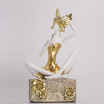 Load and play video in Gallery viewer, Golden Grace - White Statue | Home Decor | Luxury Home Decor
