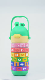 Load and play video in Gallery viewer, Math Puzzle Water Bottle(Green)  water bottle | Water bottle for kids | Cute water bottles for kids
